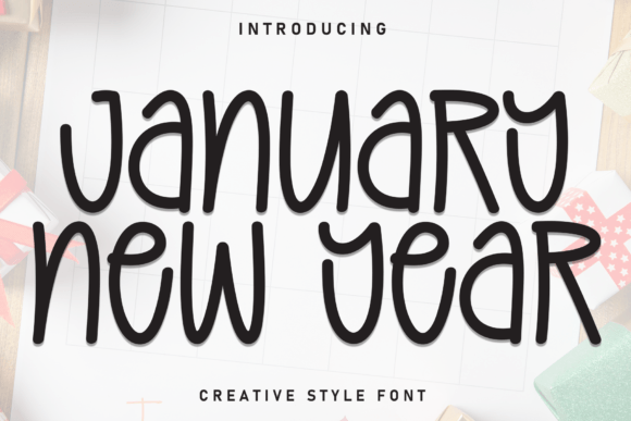 January New Year Font for Creative Marketing