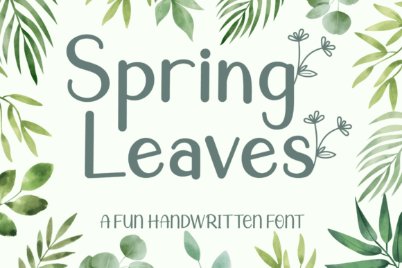 Spring Leaves Font for Creative Design